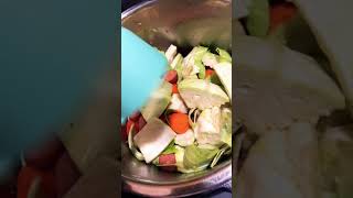 Cabbage and sausage, a comforting side dish. Cooking with Instant Pot.