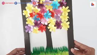 Diy Tree Paper Wall Decor Craft | Crafts With Paper Easy