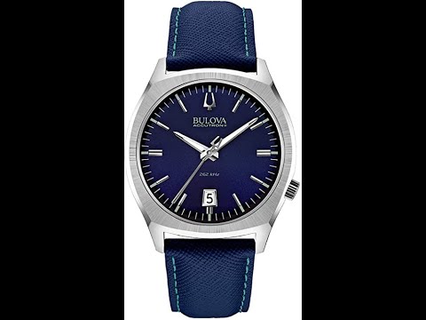 96B212 Bulova Men's Accutron II Blue Leather