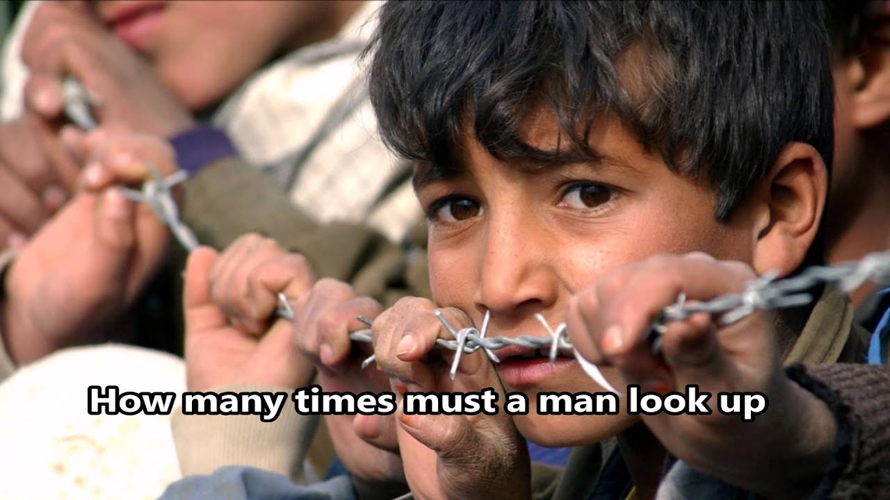 Blowin' In The Wind - Bob Dylan - Lyrics - (HD scenic)