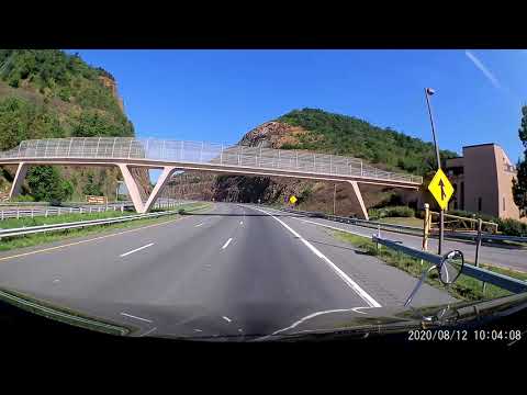 Driving through Sidling Mountain on MD I-68 W.