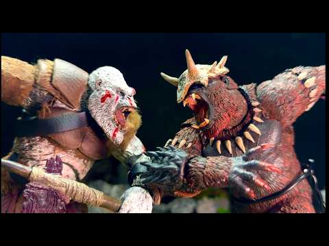 BATTLE BEAST vs ARES KONG OF WAR | STOP MOTION BATTLE |