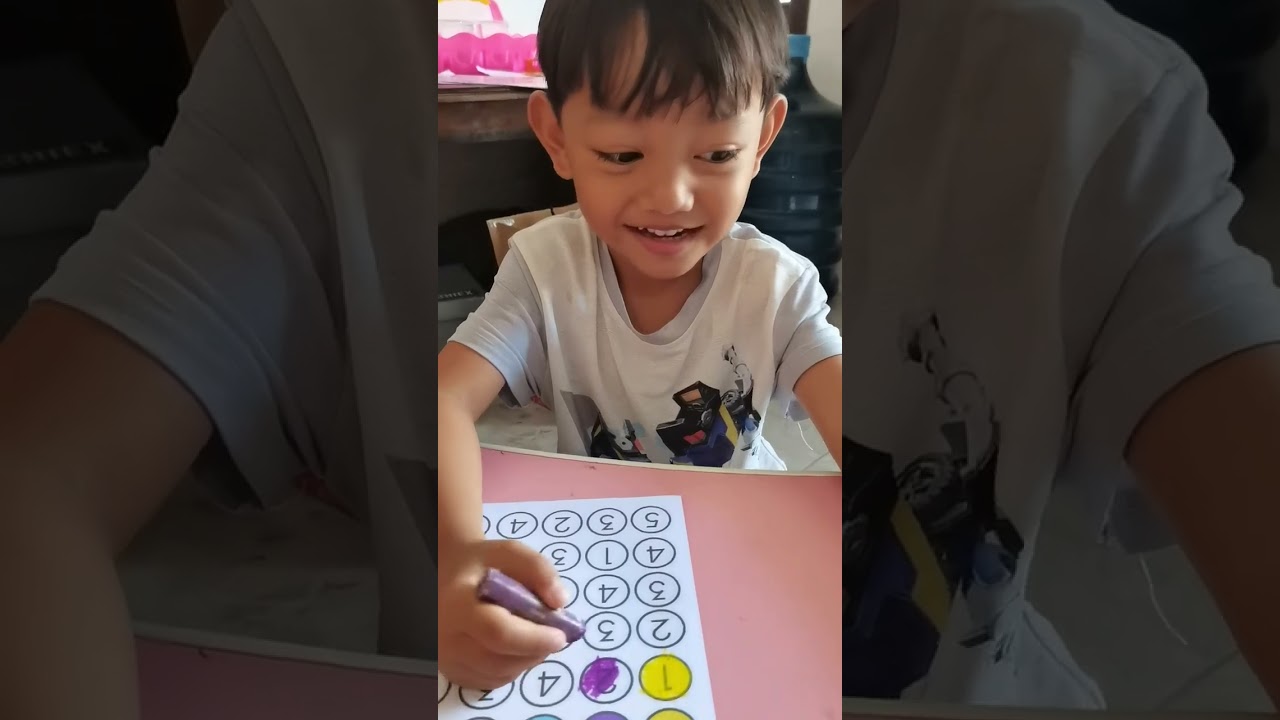 Stimulasi belajar anak dg memberi aktivitas / worksheet coding anak pra sekolah montessori menulis