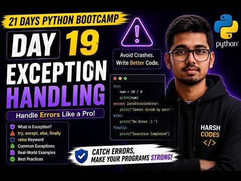 Python Tutorial For Beginners Day 19 Exception Handling In Python Harsh Codes