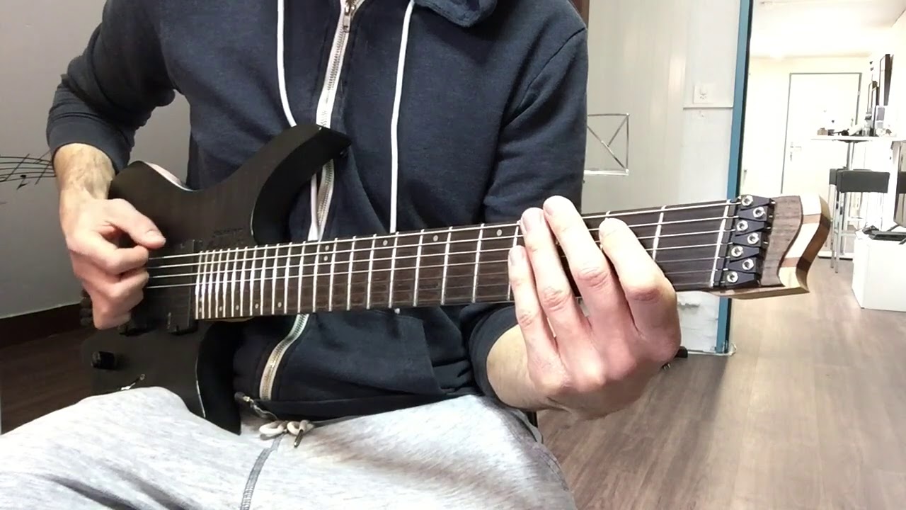 Roberto Barlocci playing Riff #5 from Haken's Prosthetic on electric guitar