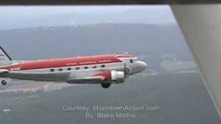 preview picture of video 'DC-3 lands at Moontown Airport, May 23, 2009-aerial footage dc3'