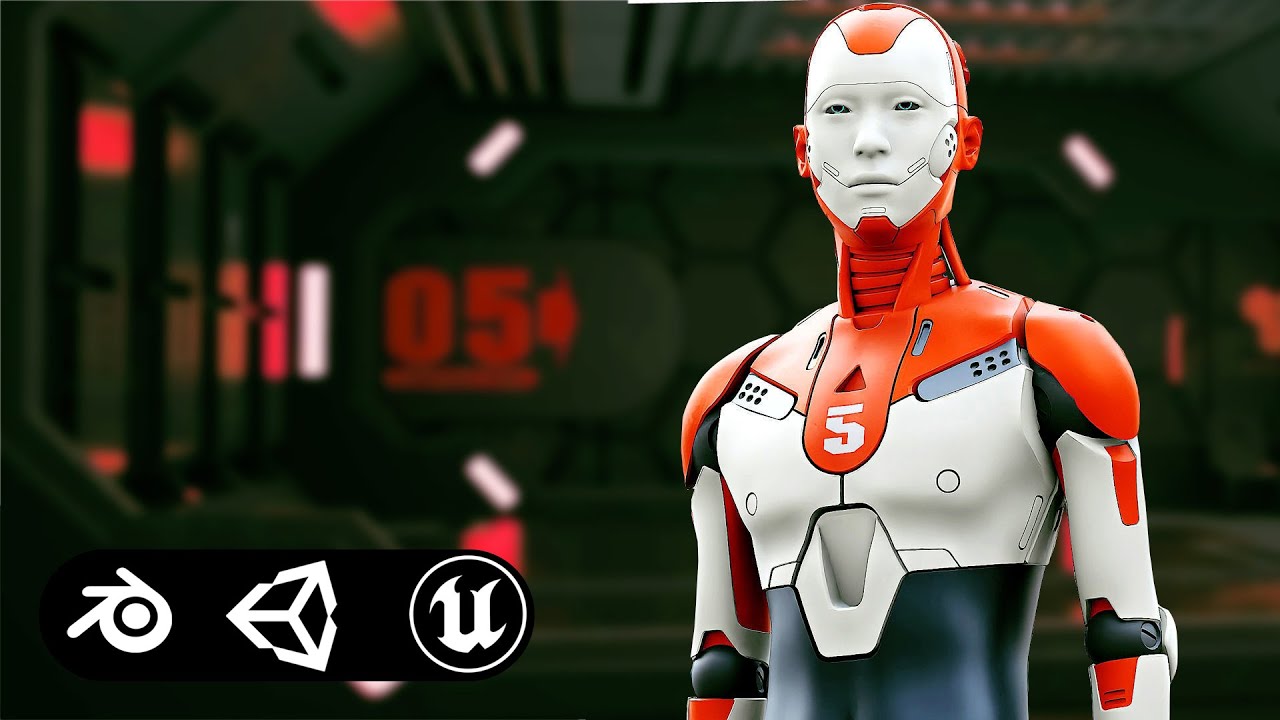 Humanoid Orpheus-F Auto-Rig Pro Rigged For Mixamo Unreal Engine Unity 3D Model