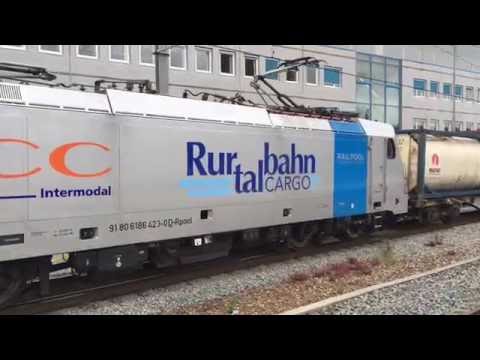 (HD)Rurtalbahn Cargo 186 423-0 & V204 Depart Eindhoven 25/5/16