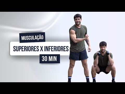30 MIN treino de musculação com halteres em casa | superiores e inferiores para moldar o corpo