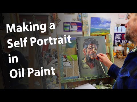 Thumbnail of Painting a self portrait in oil Thumbnail of Painting a self portrait in oil