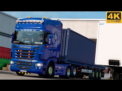 [G29] ETS2 (4K 60FPS) | SCANIA R580 V8 (open pipe) | LAHTI 🇫🇮 - VYBORG 🇷🇺