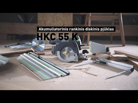 Festool Akumuliatorinis rankinis diskinis pjūklas HKC 55 KEB-Basic video