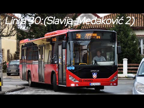 Linija 30: (Slavija/Birčaninova-Medaković 2)-(Cela trasa)