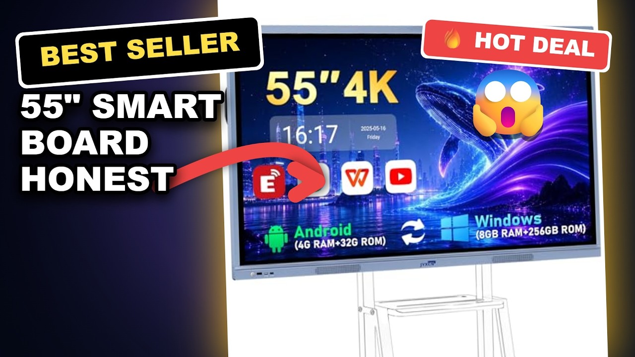 55" Smart Board Honest Review: Is This Best Education Display for Homes & Classrooms? review video