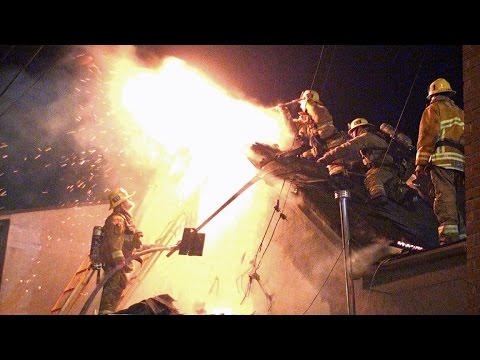 Digging out an Attic Fire / LAFD