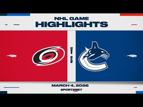 NHL Highlights | Hurricanes vs. Canucks - March 4, 2026