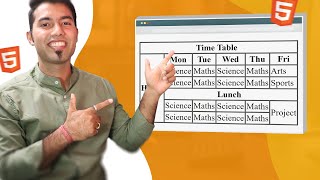 Advance HTML tutorial - How to create a School TimeTable in HTML in hindi