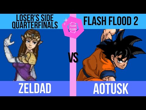 Flash Flood 2 Loser's Quarters: Zeldad (Zelda/Sheik) vs. AOTUSK (Goku) - SSF2 Tournament