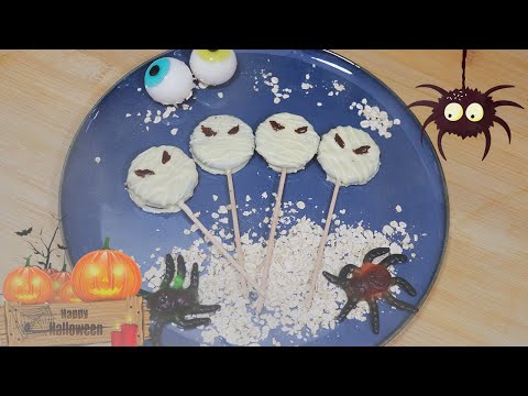 Paletas o piruletas momia para Halloween