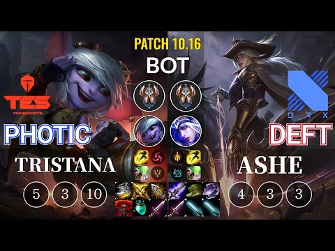 TES Photic Tristana vs DRX Deft Ashe Bot - KR Patch 10.16