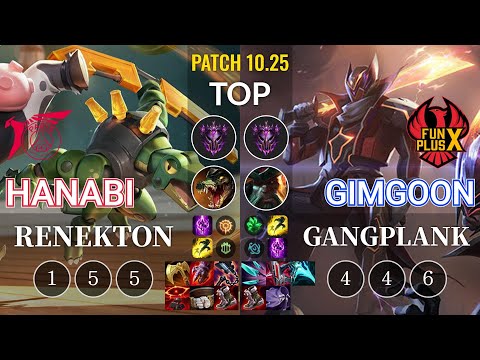 TLN Hanabi Renekton vs FPX GimGoon Gangplank Top - KR Patch 10.25