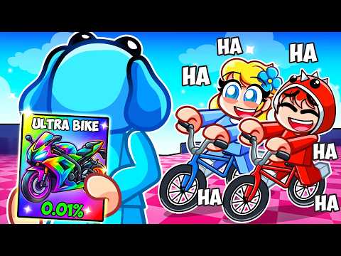 I Pretended to be a NOOB in Bike Obby, Then used a 0.01% BIKE…