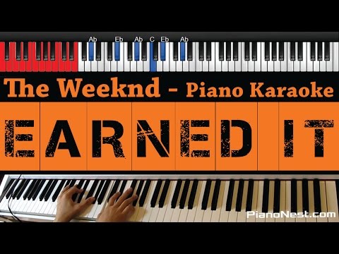 The Weeknd - Earned It - HIGHER Key (Fifty Shades Of Grey) Piano Karaoke / Sing Along