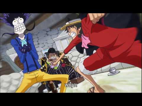 Luffy Punches Caesar's Heart - One Piece