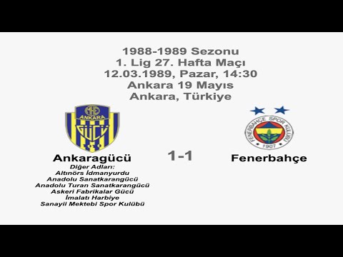 Ankaragücü 1-1 Fenerbahçe [HD] 12.03.1989 - 1988-1989 Turkish 1st League Matchday 27 (Ver. 3)