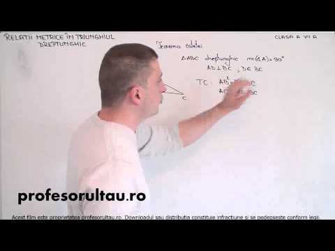 teorema catetei in triunghiul dreptunghic - profesorultau.ro