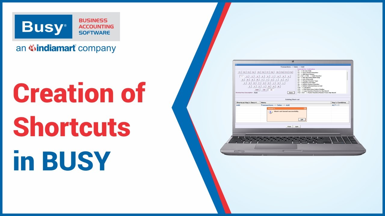 BUSY Shortcut Keys Walkthrough