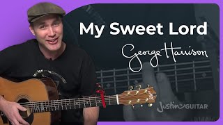 How to play My Sweet Lord by George Harrison (Acoustic Guitar Lesson SB-119)