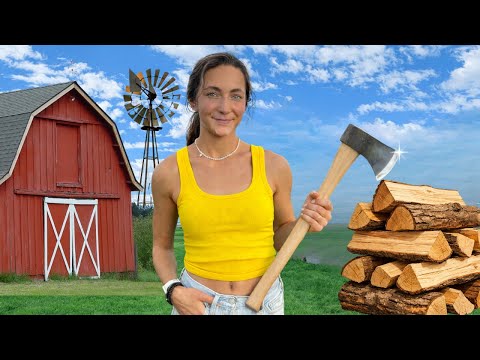 First Time Splitting Firewood With NO Experience