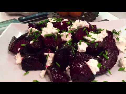 Slim Man Cooks Roasted Beets with Chives and Goat Cheese
