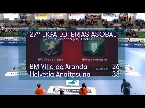 LIGA LOTERIAS ASOBAL J19 BM Villa de Aranda - Helvetia Anaitasuna 26 - 33