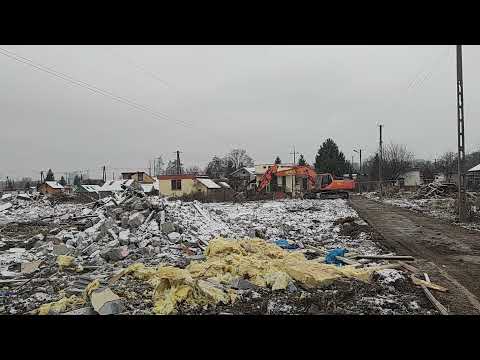 Budowa Drogi Ekspresowej S7 Widoma-Kraków ||  Rozbiórki terenu ROD Budowlanka KM 653+800 13.12.2021