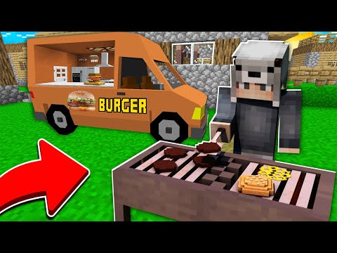 KÖYE TEKERLEKLİ BURGER DÜKKANI AÇTIM! 😱 - Minecraft