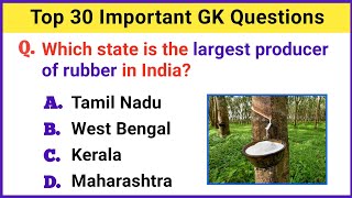 Top 30 Important GK Question and Answer | GK Questions and Answers | GK Quiz 40 | GK GS