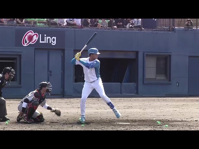 【ファーム】ファイターズ・水谷瞬 ストレートをライトへ運び実戦復帰後初ヒット!! 2025年4月4日 北海道日本ハムファイターズ 対 読売ジャイアンツ