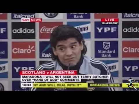 Maradona contesta sobre la mano de dios a periodista Inglesa  #maradona