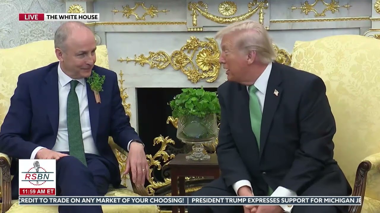 FULL EVENT: President Trump Hosts the Taoiseach of Ireland at the White House - 03/17/26