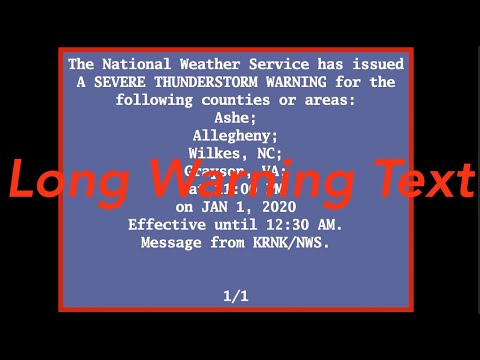 EAS Mock: a Long Warning Text