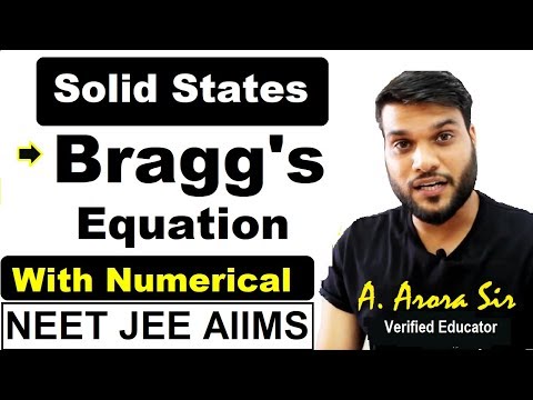 Bragg's Equation & Bragg's Law | Solid States | NEET JEE AIIMS | 12th Board
