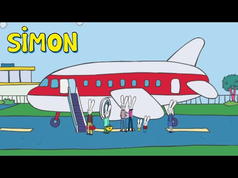 On the plane ✈️🎫👨‍✈️☁️ Simon travels by plane | Official | Cartoons for Children