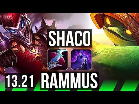 SHACO vs RAMMUS (JNG) | 5/1/12, 1.4M mastery, 600+ games | KR Diamond | 13.21