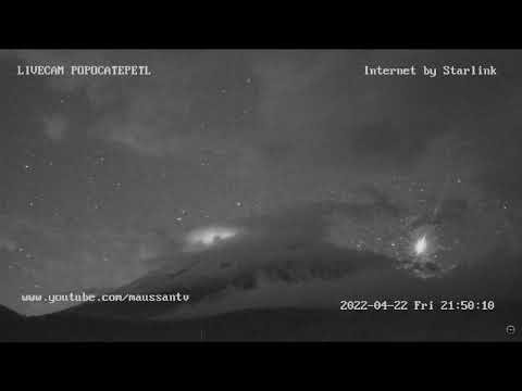 April 22, 2022, ~ Fireball ~ Popocatepetl Volcano, Mexico ~ 21:50