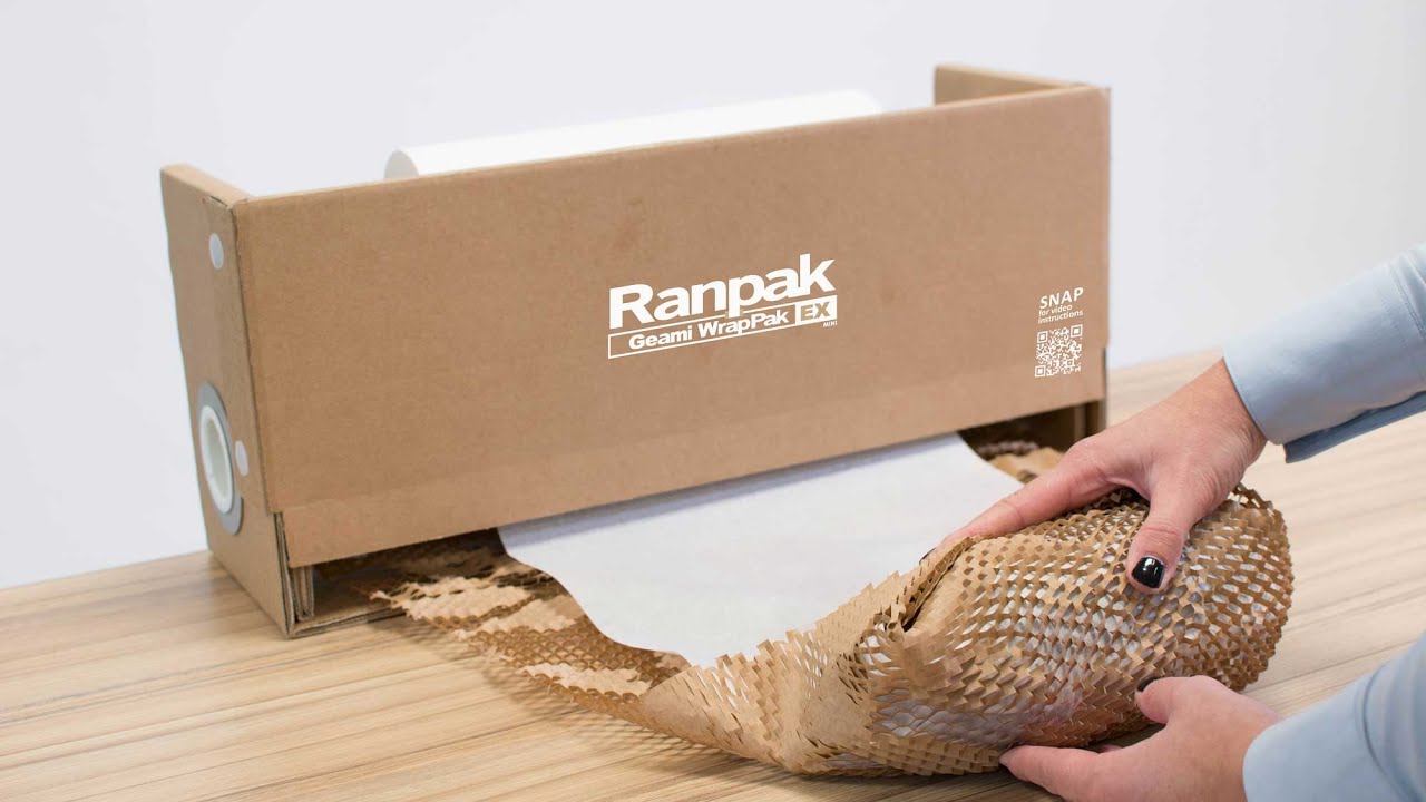 דיספנסר נייר אריזה קראפט ונייר משי לבן Ranpak Geami WrapPak Ex-Mini - תצוגה מקדימה לסרטון YouTube