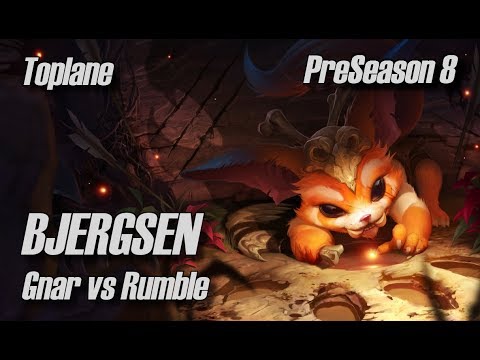 Bjergsen - Gnar vs Rumble Toplane - PreSeason 8