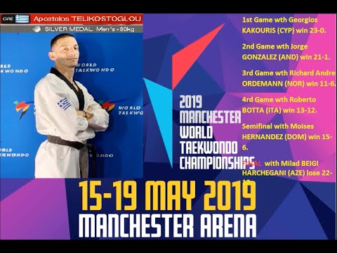 TELIKOSTOGLOU Apostolos [SILVER MEDAL ,M 80kg] DAY 4, Manchester 2019 World Taekwondo