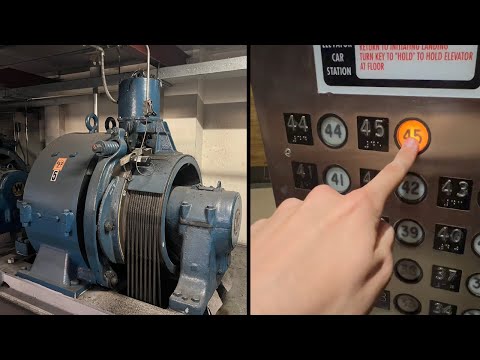 Crazy Fast Westinghouse Elevators & Machine Room at the Carew Tower